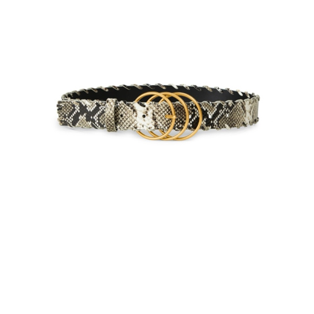 CAbi Serpent Belt with Gold Double Ring Buckle
